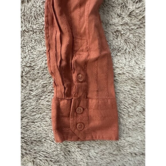 AE American Eagle Women’s Perfect Button-Up Shirt Rust Size S New - Picture 13 of 16